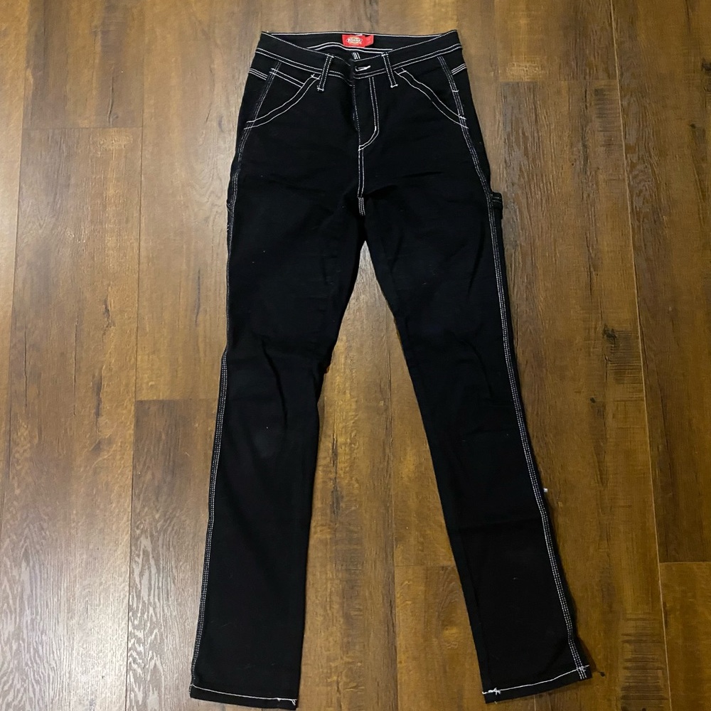 SOLDDickies Black Contrast Stitch Straight Leg Pants